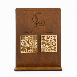 Επιτραπέζιο Stand με Λογότυπο & QR | Διπλής  Όψης | 25 x 20cm